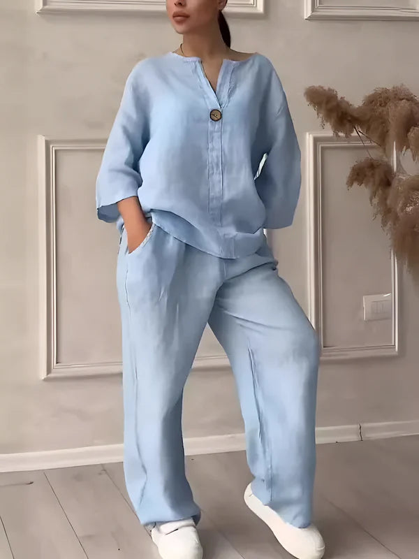 Małgorzata | Lniany zestaw casual (2 w cenie 1)